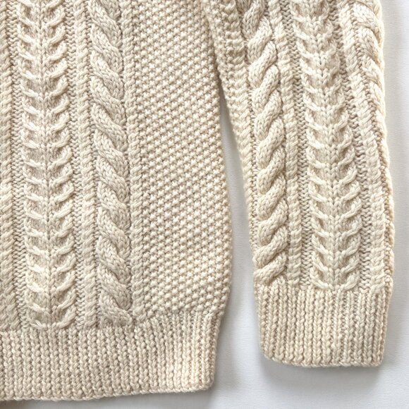 Polo Ralph Lauren 100% Wool Cable Knit Fisherman Sweater Chunky Heavy Weight - Picture 7 of 12